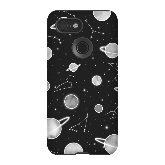 Pixel 3 StrongFit Aesthetic black&white space by Jms