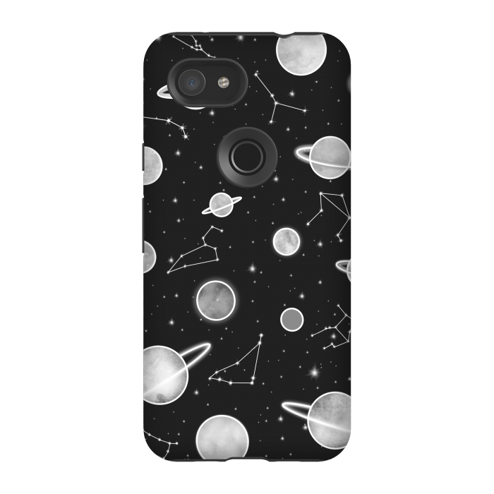 Pixel 3A StrongFit Aesthetic black&white space by Jms