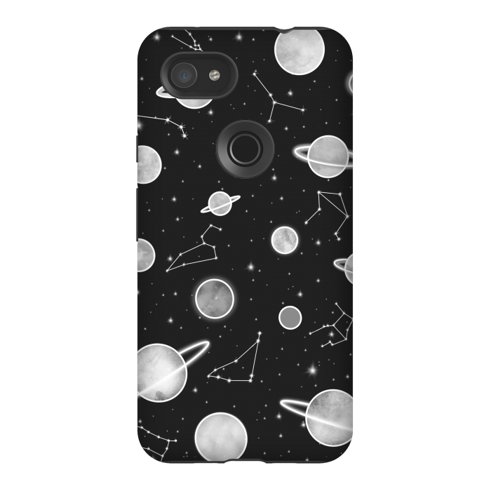 Pixel 3AXL StrongFit Aesthetic black&white space by Jms