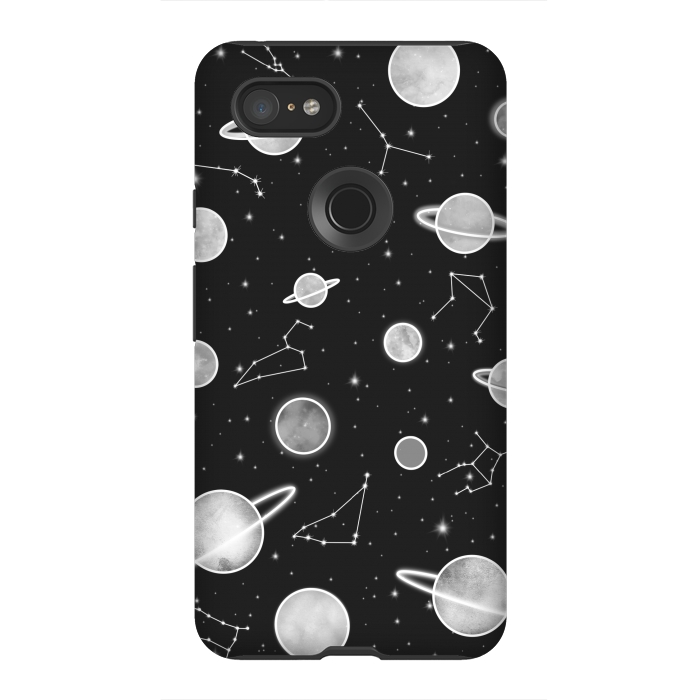 Pixel 3XL StrongFit Aesthetic black&white space by Jms