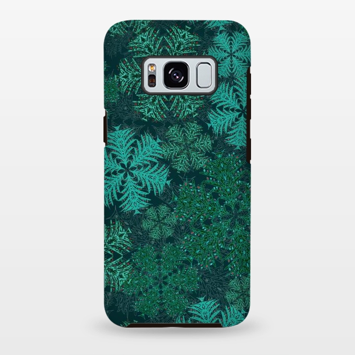 Galaxy S8 plus StrongFit Xmas Snowflakes Teal by Lotti Brown