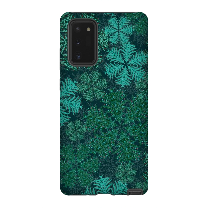 Galaxy Note 20 StrongFit Xmas Snowflakes Teal by Lotti Brown
