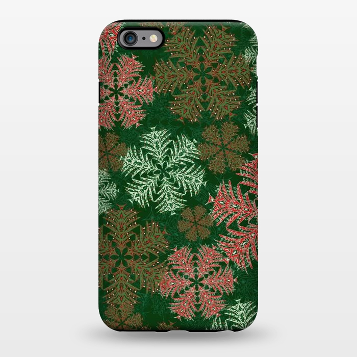 iPhone 6/6s plus StrongFit Xmas Snowflakes Red & Green by Lotti Brown