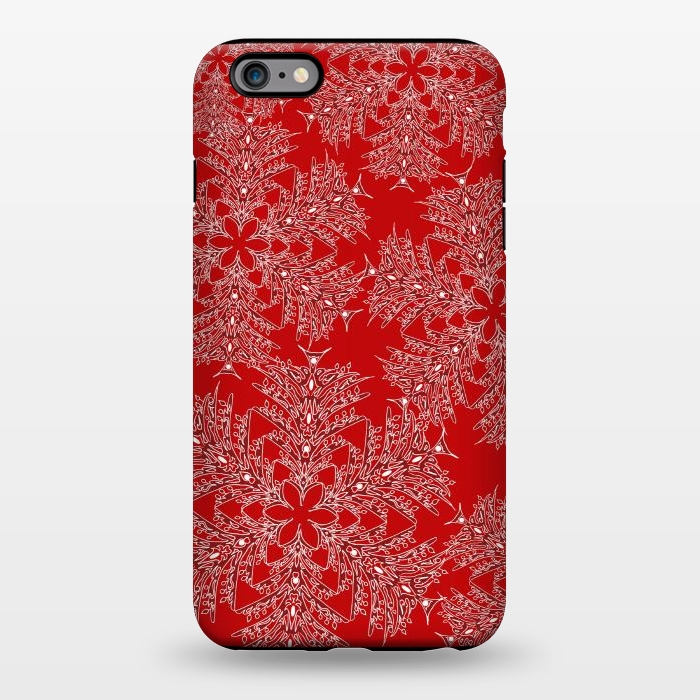 iPhone 6/6s plus StrongFit Holiday Mandalas (Red/White) by Lotti Brown