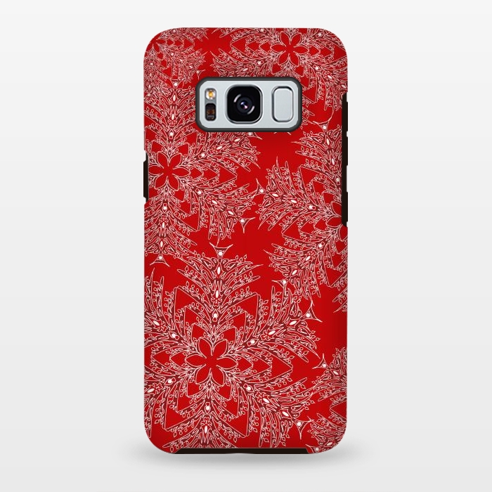 Galaxy S8 plus StrongFit Holiday Mandalas (Red/White) by Lotti Brown