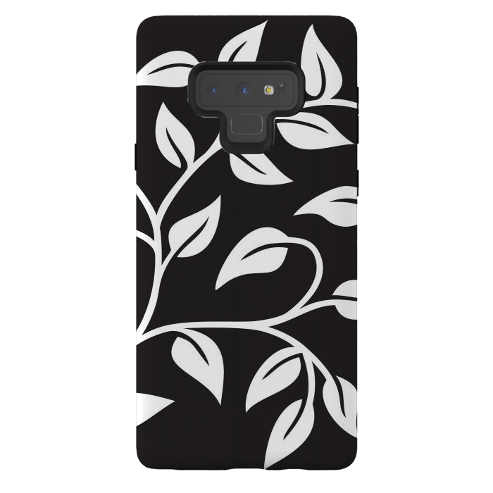 Galaxy Note 9 StrongFit White Leaves  by Winston