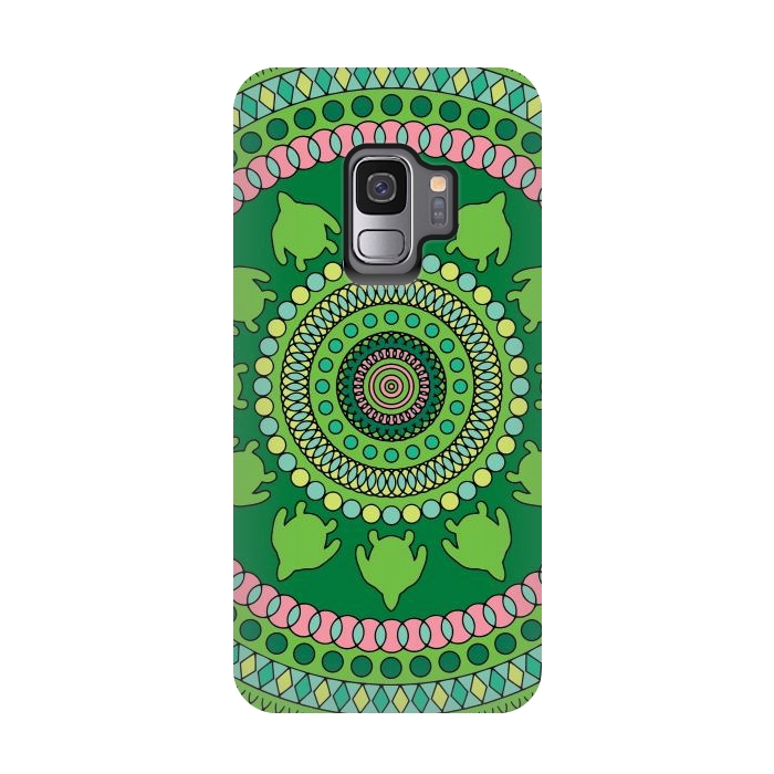 Galaxy S9 StrongFit Green mandala  by Winston