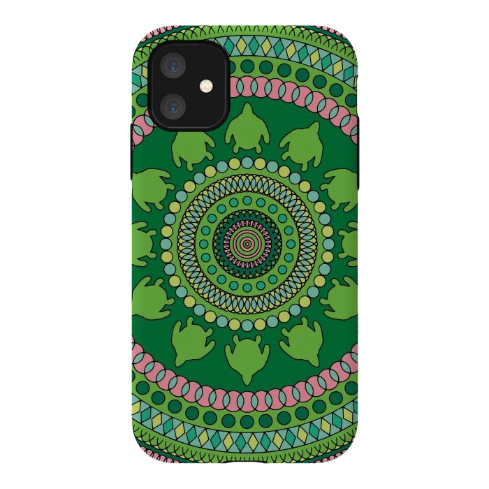 iPhone 11 StrongFit Green mandala  by Winston