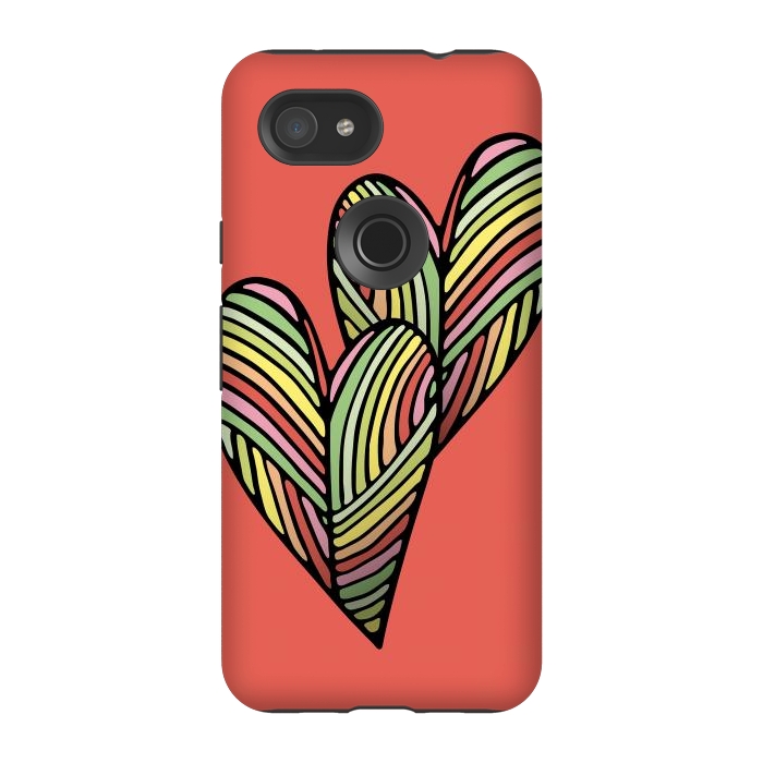 Pixel 3A StrongFit Two Hearts by Majoih