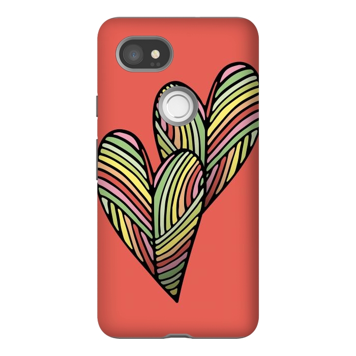 Pixel 2XL StrongFit Two Hearts by Majoih