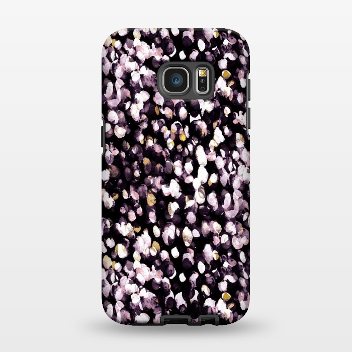 Galaxy S7 EDGE StrongFit Black pink watercolor spots by Oana 