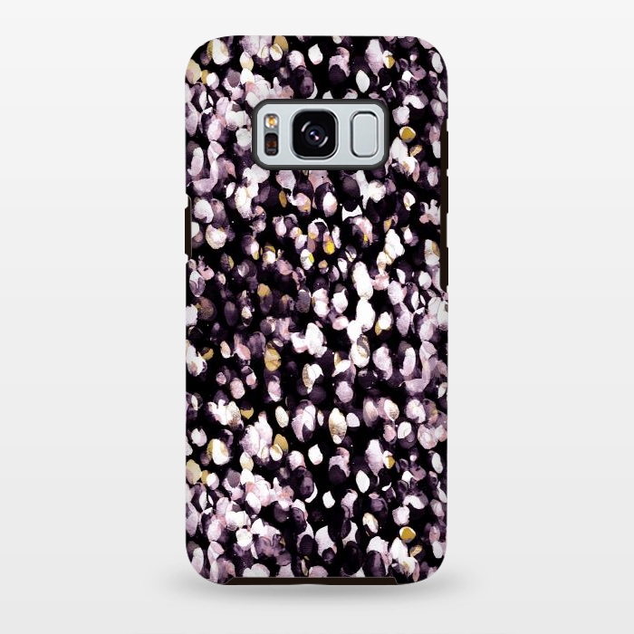 Galaxy S8 plus StrongFit Black pink watercolor spots by Oana 