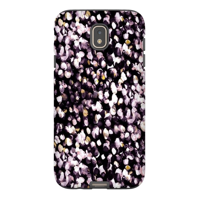 Galaxy J7 StrongFit Black pink watercolor spots by Oana 