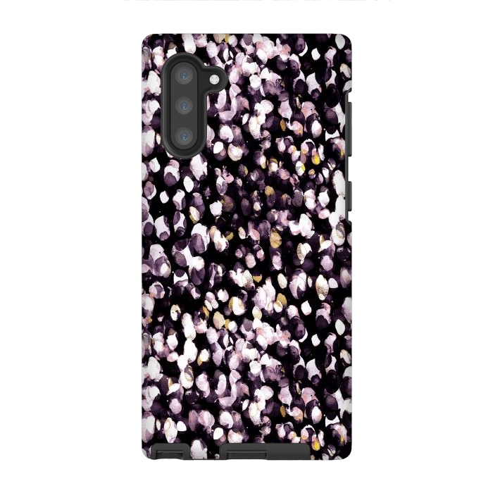 Galaxy Note 10 StrongFit Black pink watercolor spots by Oana 