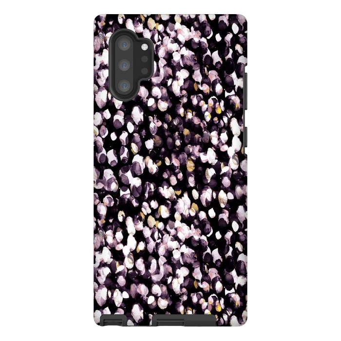 Galaxy Note 10 plus StrongFit Black pink watercolor spots by Oana 