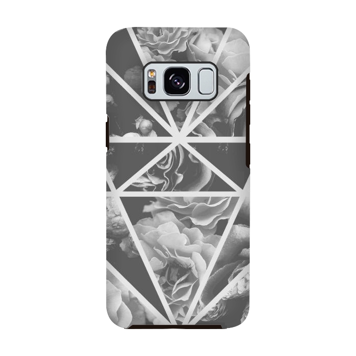 Galaxy S8 StrongFit Gray rose petals geo collage by Oana 