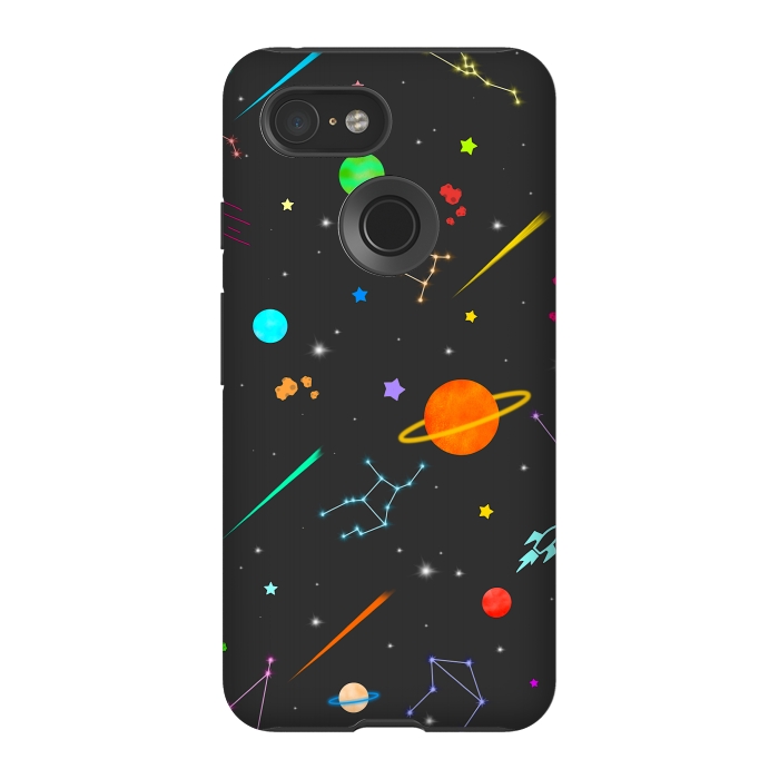 Pixel 3 StrongFit Aesthetic colorful space by Jms