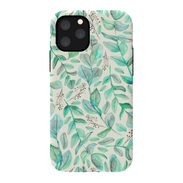 iPhone 11 Pro StrongFit Eucalyptus Garden on Cream by Tangerine-Tane