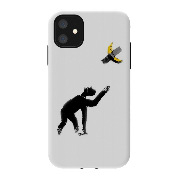 iPhone 11 StrongFit Chimpanzee and Banana Taped by Afif Quilimo