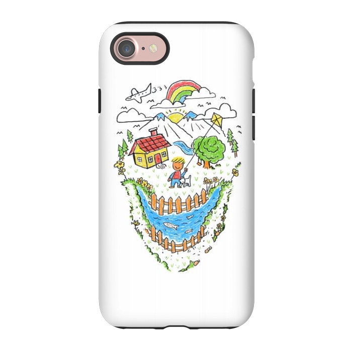 iPhone 7 StrongFit Skull Kid Draw 1 by Afif Quilimo