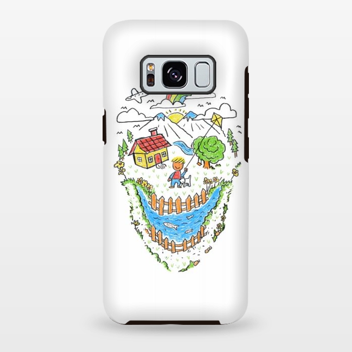 Galaxy S8 plus StrongFit Skull Kid Draw 1 by Afif Quilimo