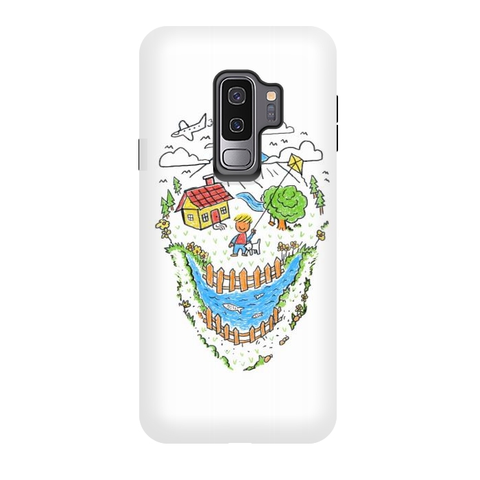 Galaxy S9 plus StrongFit Skull Kid Draw 1 by Afif Quilimo