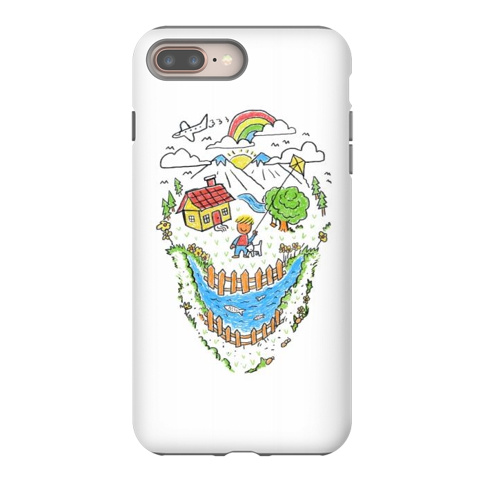 iPhone 8 plus StrongFit Skull Kid Draw 1 by Afif Quilimo