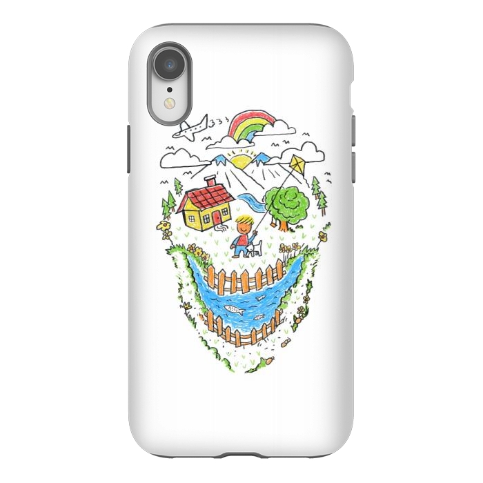 iPhone Xr StrongFit Skull Kid Draw 1 by Afif Quilimo