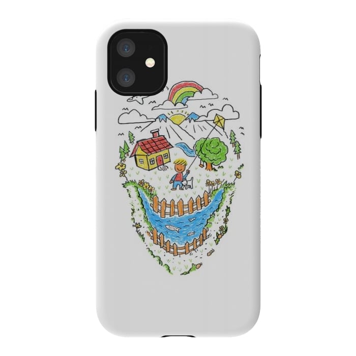 iPhone 11 StrongFit Skull Kid Draw 1 by Afif Quilimo
