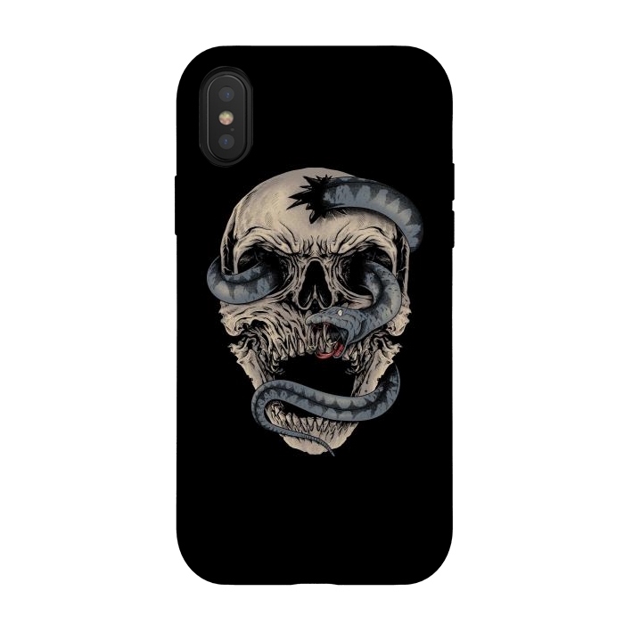 iPhone Xs / X StrongFit Skull Snake by Afif Quilimo