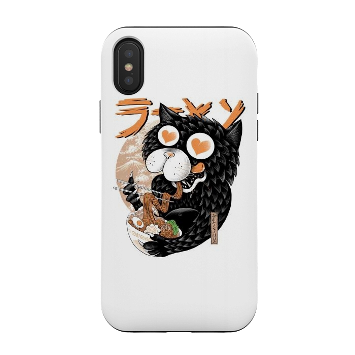 iPhone Xs / X StrongFit Cat Love Ramen by Afif Quilimo