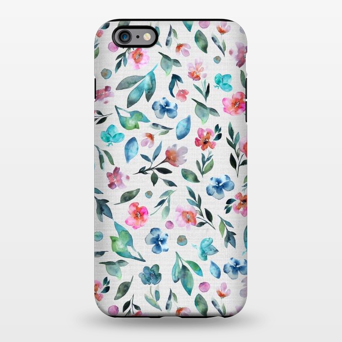 iPhone 6/6s plus StrongFit Beautiful watercolor florals tossed on a textured background by Paula Ohreen