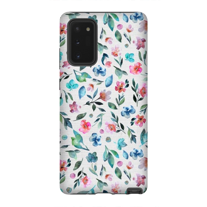 Galaxy Note 20 StrongFit Beautiful watercolor florals tossed on a textured background by Paula Ohreen