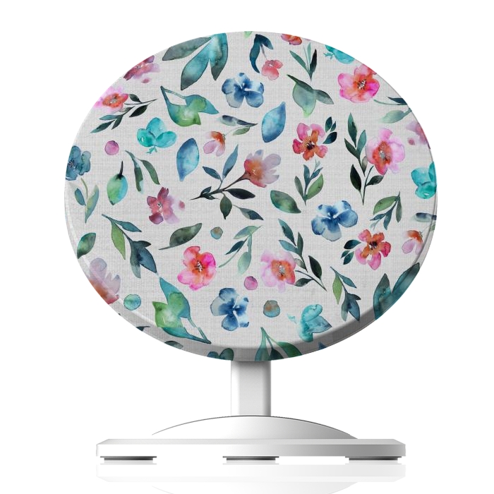 Wireless Charging Docks Designers charger Beautiful watercolor florals tossed on a textured background by Paula Ohreen