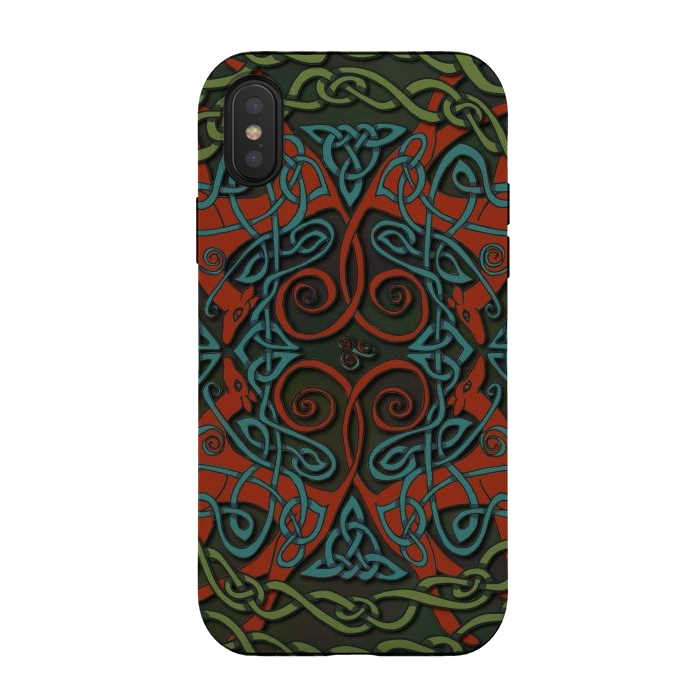 iPhone Xs / X StrongFit Art Nouveau Greyhounds by Lotti Brown