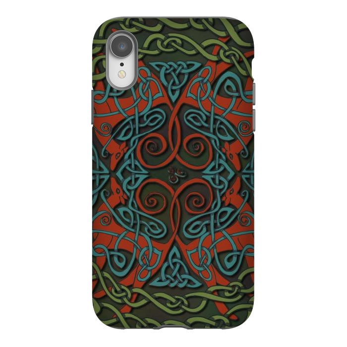 iPhone Xr StrongFit Art Nouveau Greyhounds by Lotti Brown