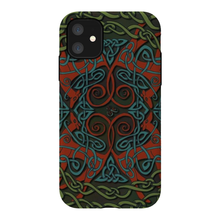 iPhone 11 StrongFit Art Nouveau Greyhounds by Lotti Brown