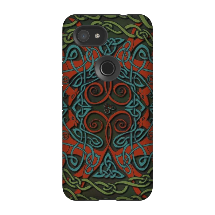 Pixel 3A StrongFit Art Nouveau Greyhounds by Lotti Brown