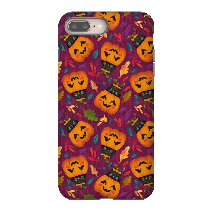 iPhone 7 plus StrongFit Pumpkin Kitty by Noonday Design