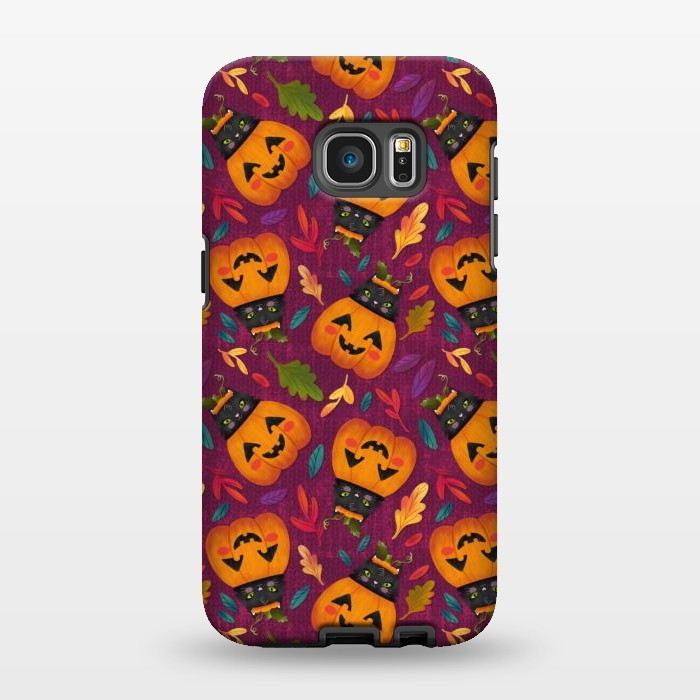 Galaxy S7 EDGE StrongFit Pumpkin Kitty by Noonday Design