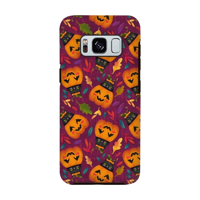 Galaxy S8 StrongFit Pumpkin Kitty by Noonday Design
