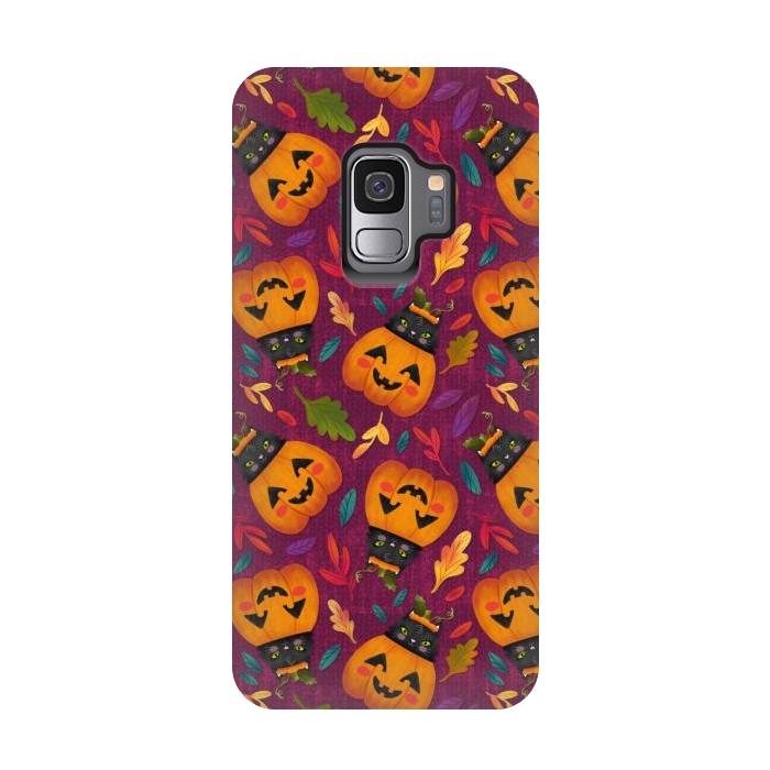 Galaxy S9 StrongFit Pumpkin Kitty by Noonday Design