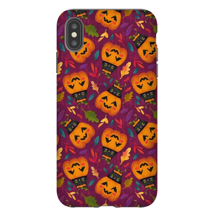 iPhone Xs Max StrongFit Pumpkin Kitty by Noonday Design