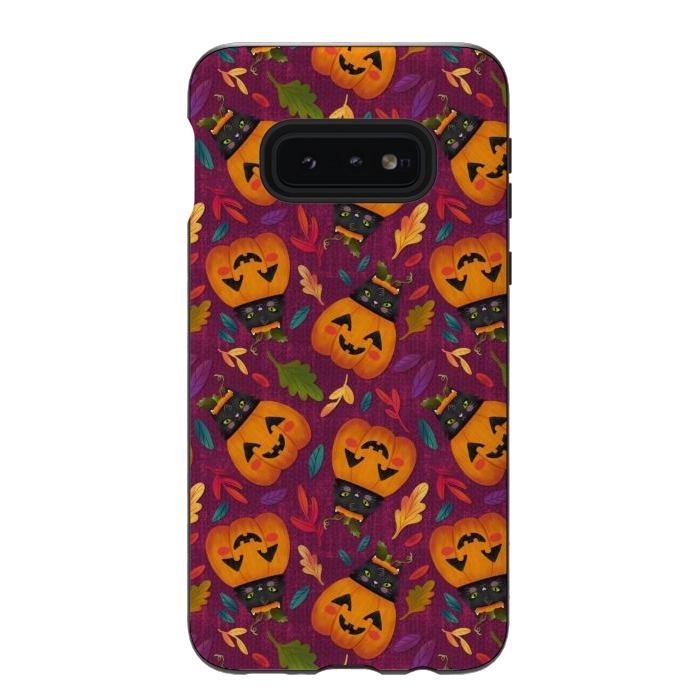Galaxy S10e StrongFit Pumpkin Kitty by Noonday Design