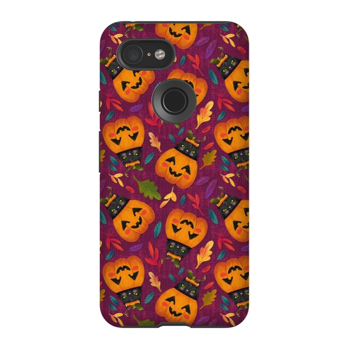 Pixel 3 StrongFit Pumpkin Kitty by Noonday Design