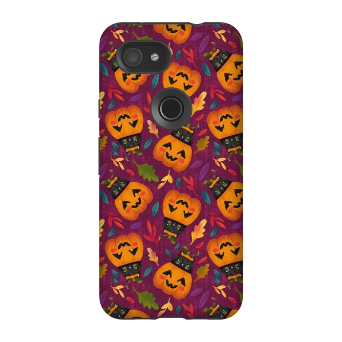 Pixel 3A StrongFit Pumpkin Kitty by Noonday Design