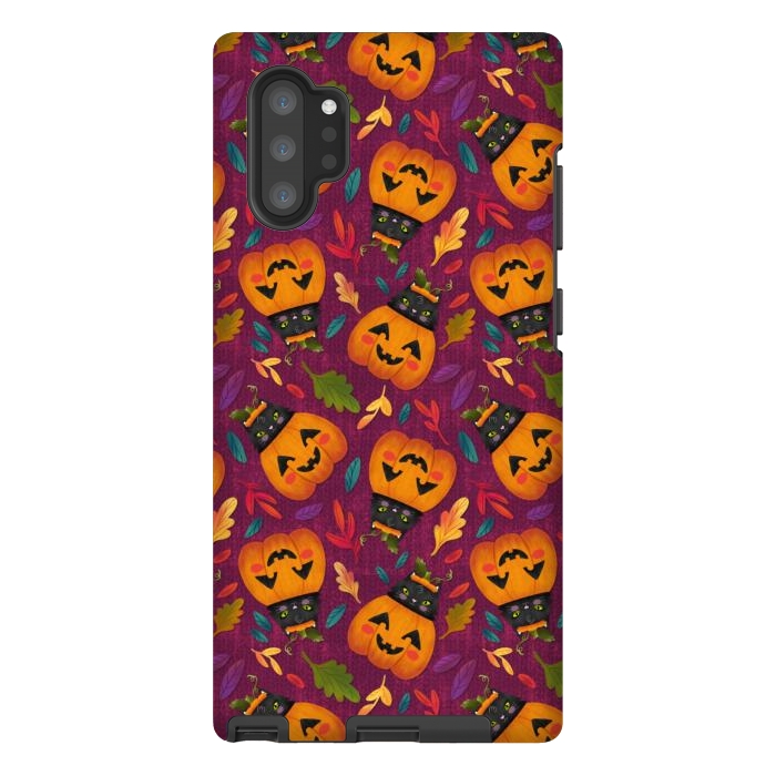 Galaxy Note 10 plus StrongFit Pumpkin Kitty by Noonday Design