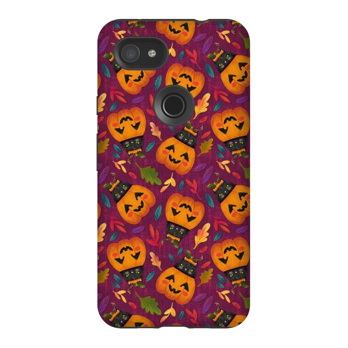 Pixel 3AXL StrongFit Pumpkin Kitty by Noonday Design