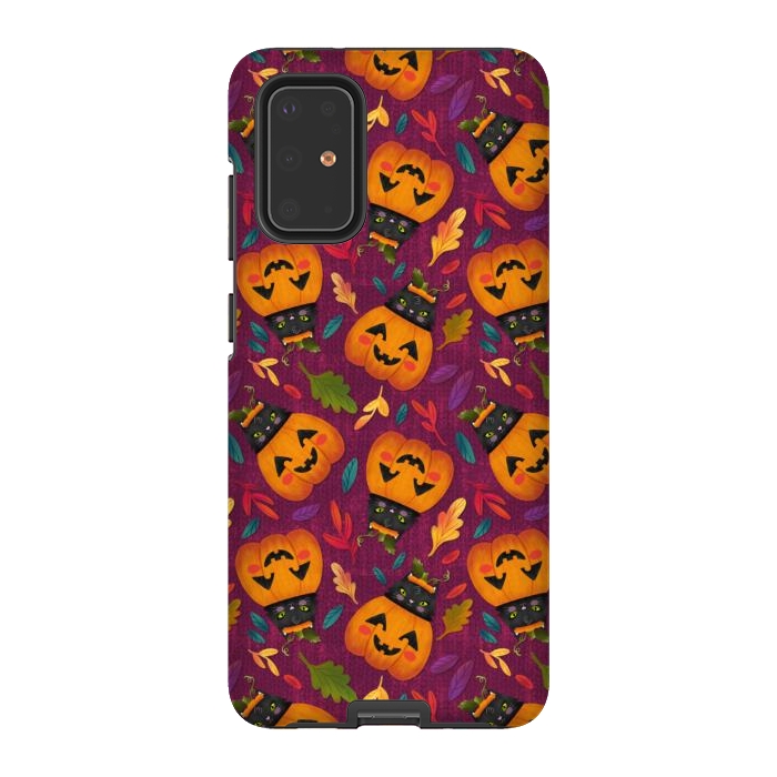 Galaxy S20 Plus StrongFit Pumpkin Kitty by Noonday Design