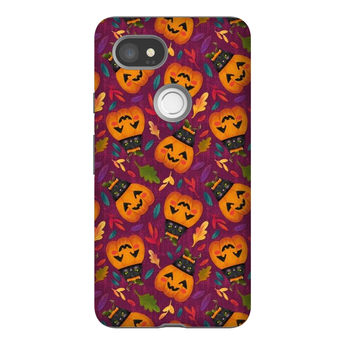 Pixel 2XL StrongFit Pumpkin Kitty by Noonday Design